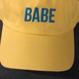 NEW! BABE Wine Yellow baseball Cap Hat w/ Adjustable Strap